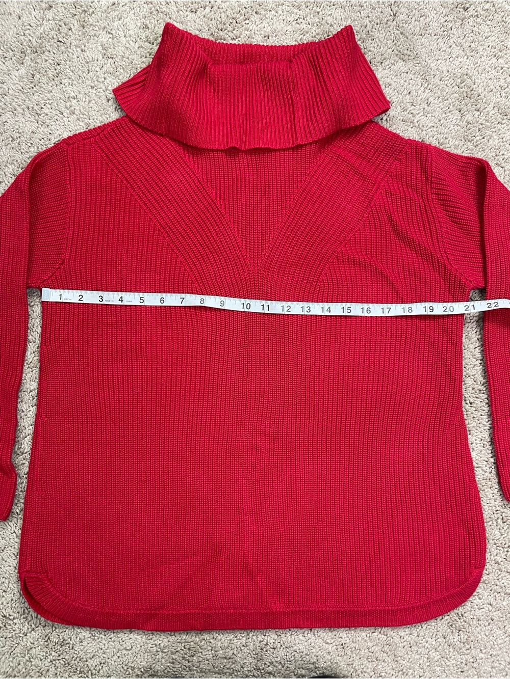 Talbots Red Ribbed Turtleneck‎ Sweater - Picture 4 of 10